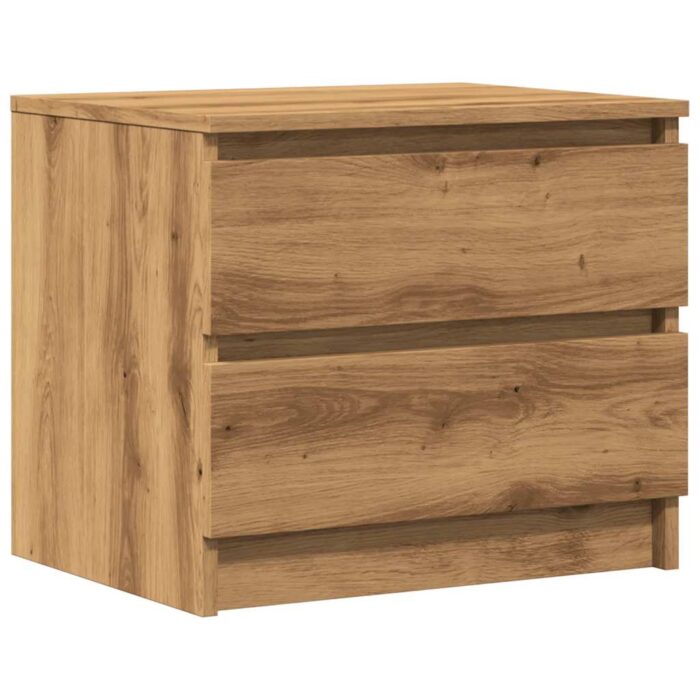 Tables chevet 2pcs chêne artisanal 50x40x43.5cm bois ingénierie – Image 2