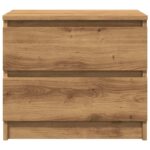 Tables chevet 2pcs chêne artisanal 50x40x43.5cm bois ingénierie – Image 3