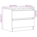 Tables chevet 2pcs chêne artisanal 50x40x43.5cm bois ingénierie – Image 8