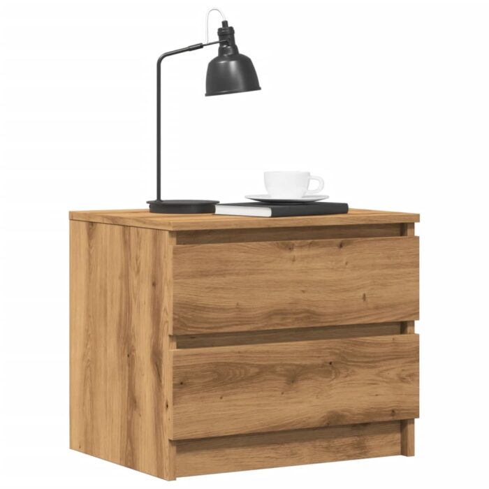 Tables chevet 2pcs chêne artisanal 50x40x43.5cm bois ingénierie – Image 1