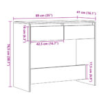 Table console chêne artisanal 89x41x76,5 cm bois d'ingénierie – Image 8