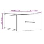 Table de chevet murale vieux bois 35x35x20 cm – Image 9