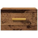 Tables de chevet murales 2 pcs vieux bois 35x35x20 cm – Image 2