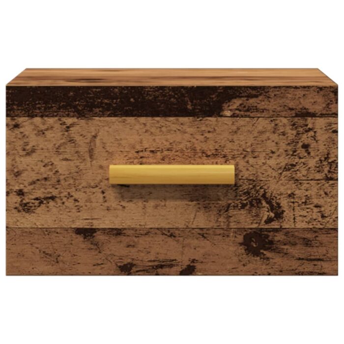 Tables de chevet murales 2 pcs vieux bois 35x35x20 cm – Image 2