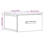Tables de chevet murales 2 pcs chêne artisanal 35x35x20 cm – Image 9