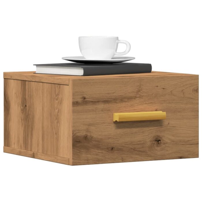 Tables de chevet murales 2 pcs chêne artisanal 35x35x20 cm – Image 1