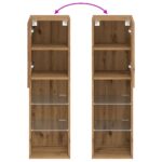 Meuble TV avec lumières LED chêne artisanal 30,5x30x102 cm – Image 8