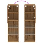 Meubles TV avec lumières LED 2pcs chêne artisanal 30,5x30x102cm – Image 9