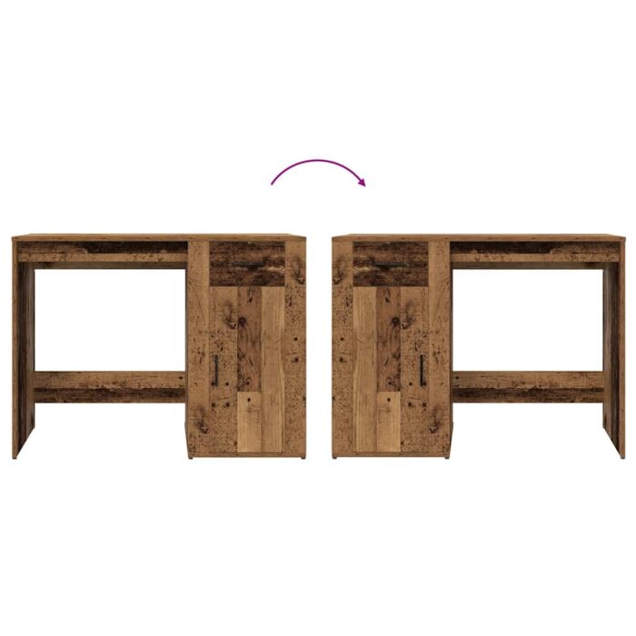 Bureau vieux bois 100x49x75 cm bois d'ingénierie – Image 6
