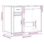 Bureau vieux bois 100x49x75 cm bois d'ingénierie – Image 9