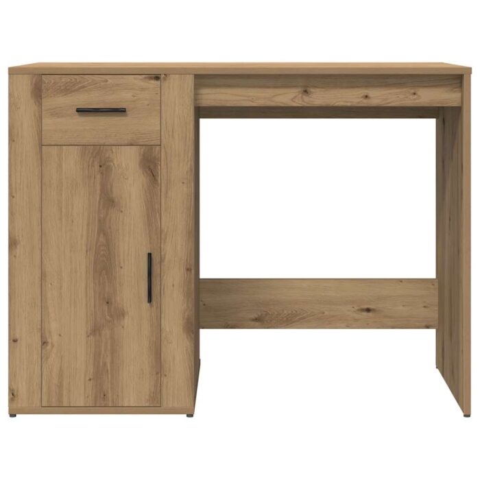 Bureau chêne artisanal 100x49x75 cm bois d'ingénierie – Image 2