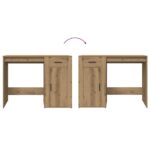 Bureau chêne artisanal 100x49x75 cm bois d'ingénierie – Image 6