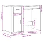 Bureau chêne artisanal 100x49x75 cm bois d'ingénierie – Image 9