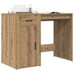 Bureau chêne artisanal 100x49x75 cm bois d'ingénierie