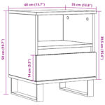 Table de chevet vieux bois 40x35x50 cm bois d’ingénierie – Image 8