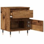Tables de chevet 2 pcs vieux bois 40x35x50 cm bois d’ingénierie – Image 2