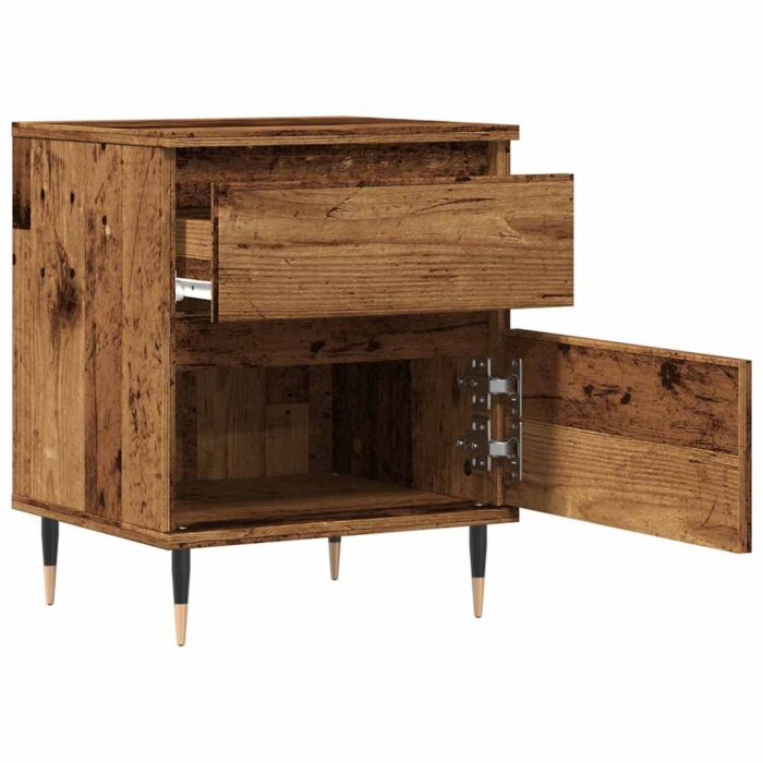 Tables de chevet 2 pcs vieux bois 40x35x50 cm bois d’ingénierie – Image 2
