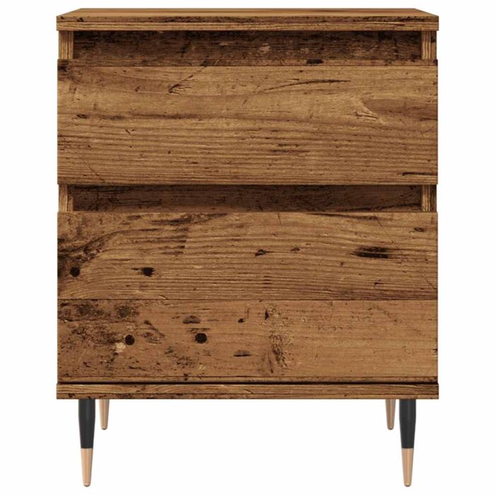 Tables de chevet 2 pcs vieux bois 40x35x50 cm bois d’ingénierie – Image 3