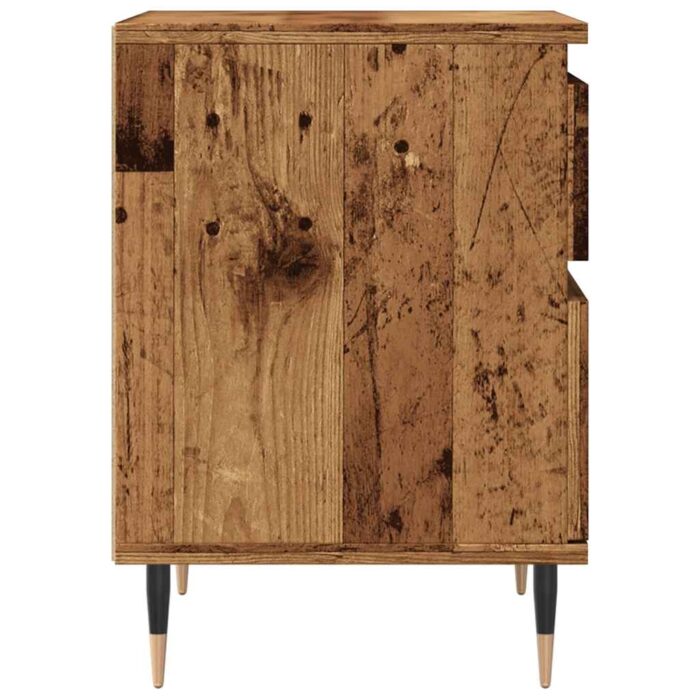 Tables de chevet 2 pcs vieux bois 40x35x50 cm bois d’ingénierie – Image 4