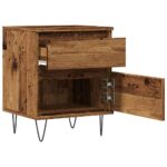 Table de chevet vieux bois 40x35x50 cm bois d’ingénierie – Image 2