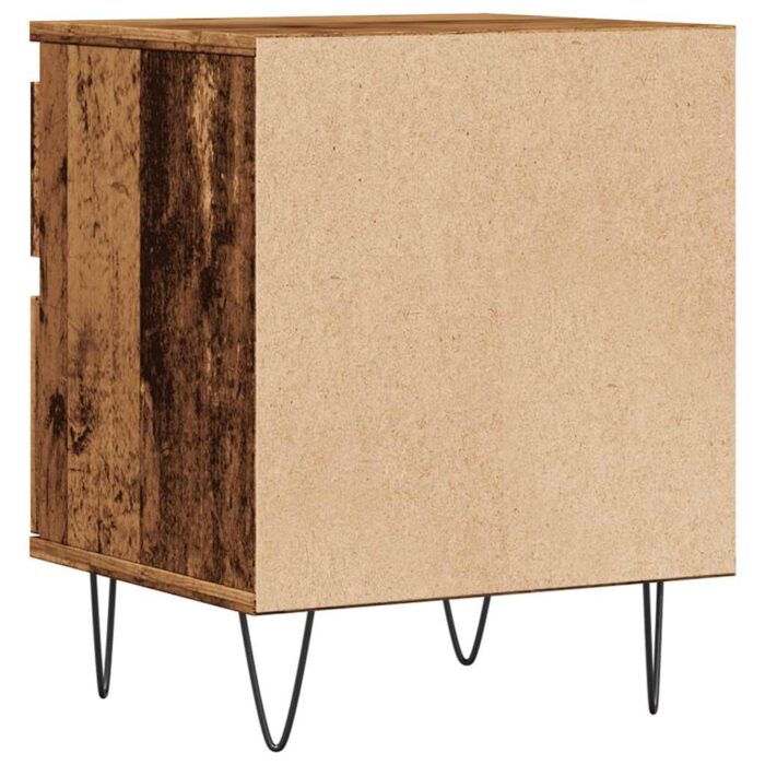 Table de chevet vieux bois 40x35x50 cm bois d’ingénierie – Image 5