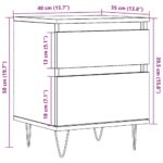 Table de chevet vieux bois 40x35x50 cm bois d’ingénierie – Image 8