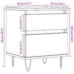Tables de chevet 2 pcs vieux bois 40x35x50 cm bois d’ingénierie – Image 8