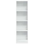 Bibliothèque blanc brillant 40x24x143 cm bois d'ingénierie – Image 2