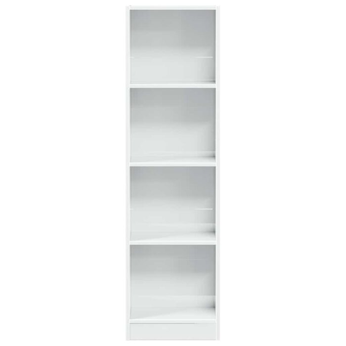 Bibliothèque blanc brillant 40x24x143 cm bois d'ingénierie – Image 2