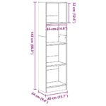 Bibliothèque blanc brillant 40x24x143 cm bois d'ingénierie – Image 7