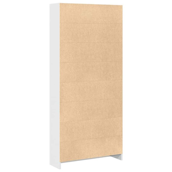 Bibliothèque blanc brillant 80x24x176 cm bois d'ingénierie – Image 4
