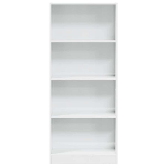 Bibliothèque blanc brillant 60x24x143 cm bois d'ingénierie – Image 2