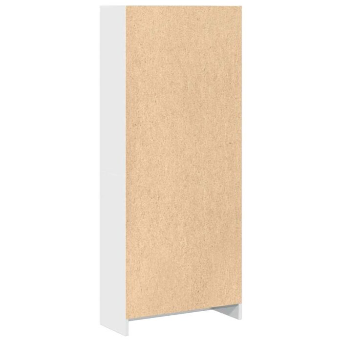 Bibliothèque blanc brillant 60x24x143 cm bois d'ingénierie – Image 4
