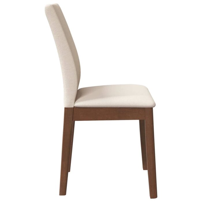 Chaises à manger coussins 2 pcs marron bois massif caoutchouc – Image 4
