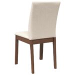 Chaises à manger coussins 2 pcs marron bois massif caoutchouc – Image 5