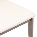 Chaises à manger coussins 2 pcs marron bois massif caoutchouc – Image 6