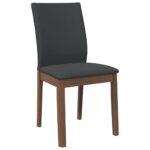 Chaises à manger coussins 2 pcs marron bois massif caoutchouc – Image 2