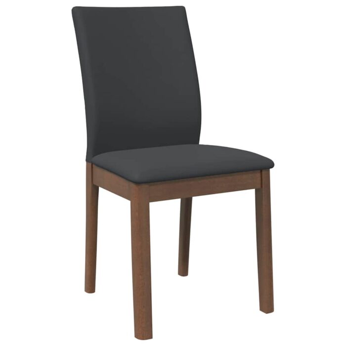 Chaises à manger coussins 2 pcs marron bois massif caoutchouc – Image 2