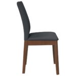 Chaises à manger coussins 2 pcs marron bois massif caoutchouc – Image 4