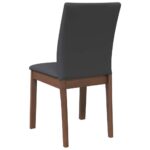 Chaises à manger coussins 2 pcs marron bois massif caoutchouc – Image 5