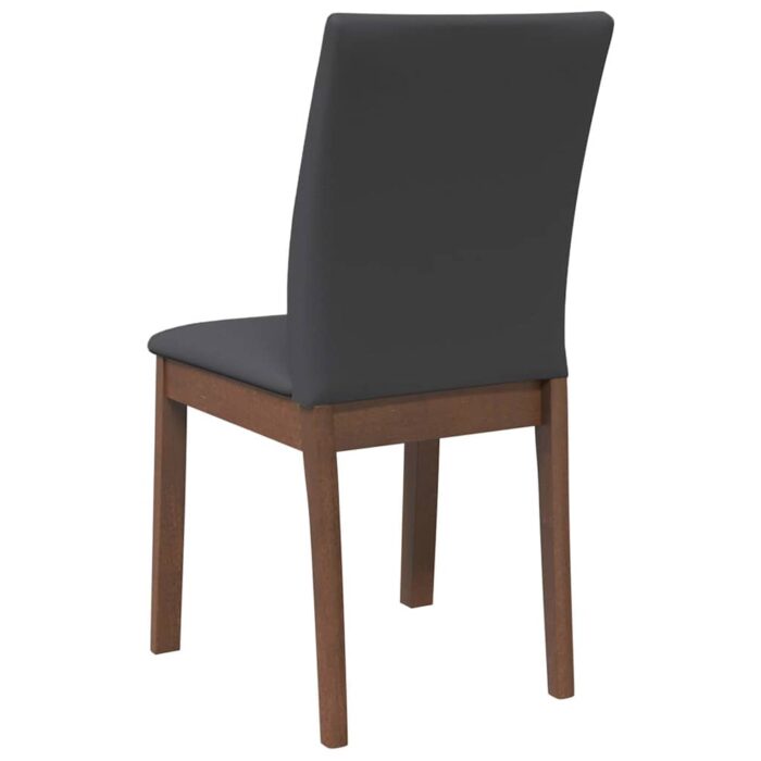 Chaises à manger coussins 2 pcs marron bois massif caoutchouc – Image 5
