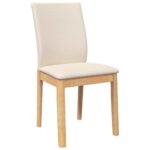 Chaises à manger coussins 2 pcs bois massif caoutchouc – Image 2