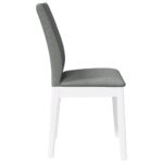 Chaises à manger coussins 2 pcs blanc bois massif caoutchouc – Image 4