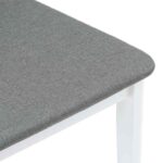 Chaises à manger coussins 2 pcs blanc bois massif caoutchouc – Image 6