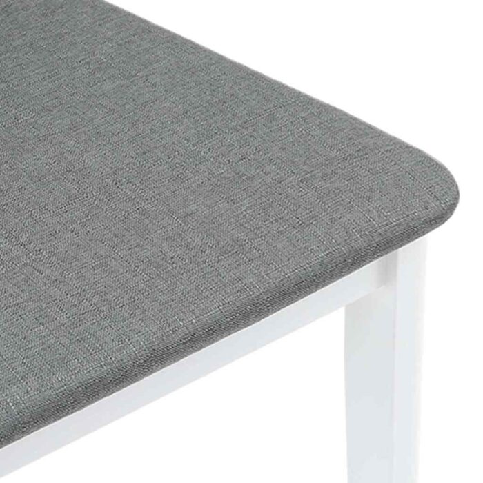 Chaises à manger coussins 2 pcs blanc bois massif caoutchouc – Image 6