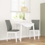 Chaises à manger coussins 2 pcs blanc bois massif caoutchouc