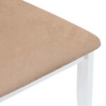 Chaises à manger coussins 2 pcs blanc bois massif caoutchouc – Image 6
