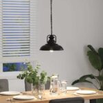 Lampe suspendue E27 noir Ø 31 cm fer – Image 2