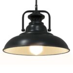 Lampe suspendue E27 noir Ø 31 cm fer – Image 3