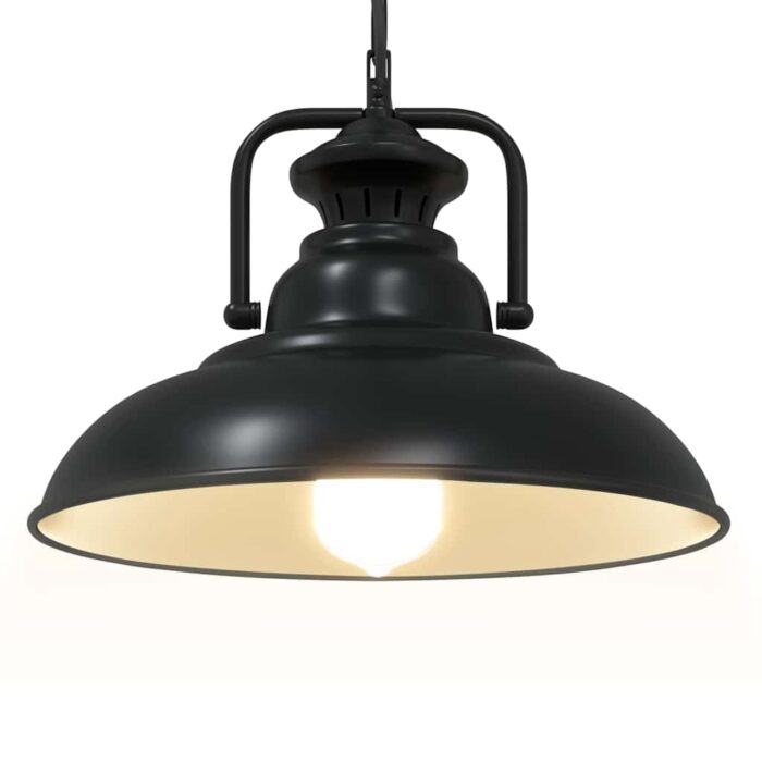 Lampe suspendue E27 noir Ø 31 cm fer – Image 3